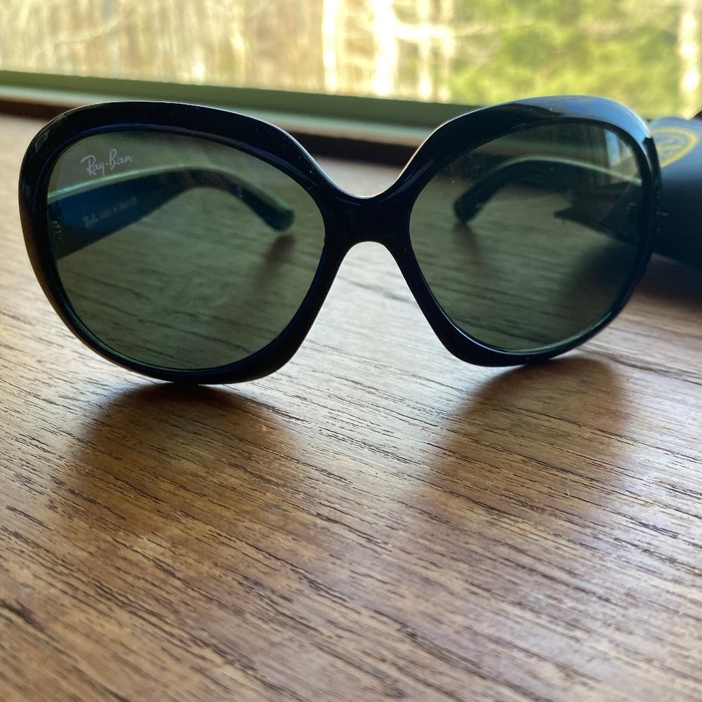 Ray-ban #4098 Jackie Ohh Black Sunglasses w/Green Lenses